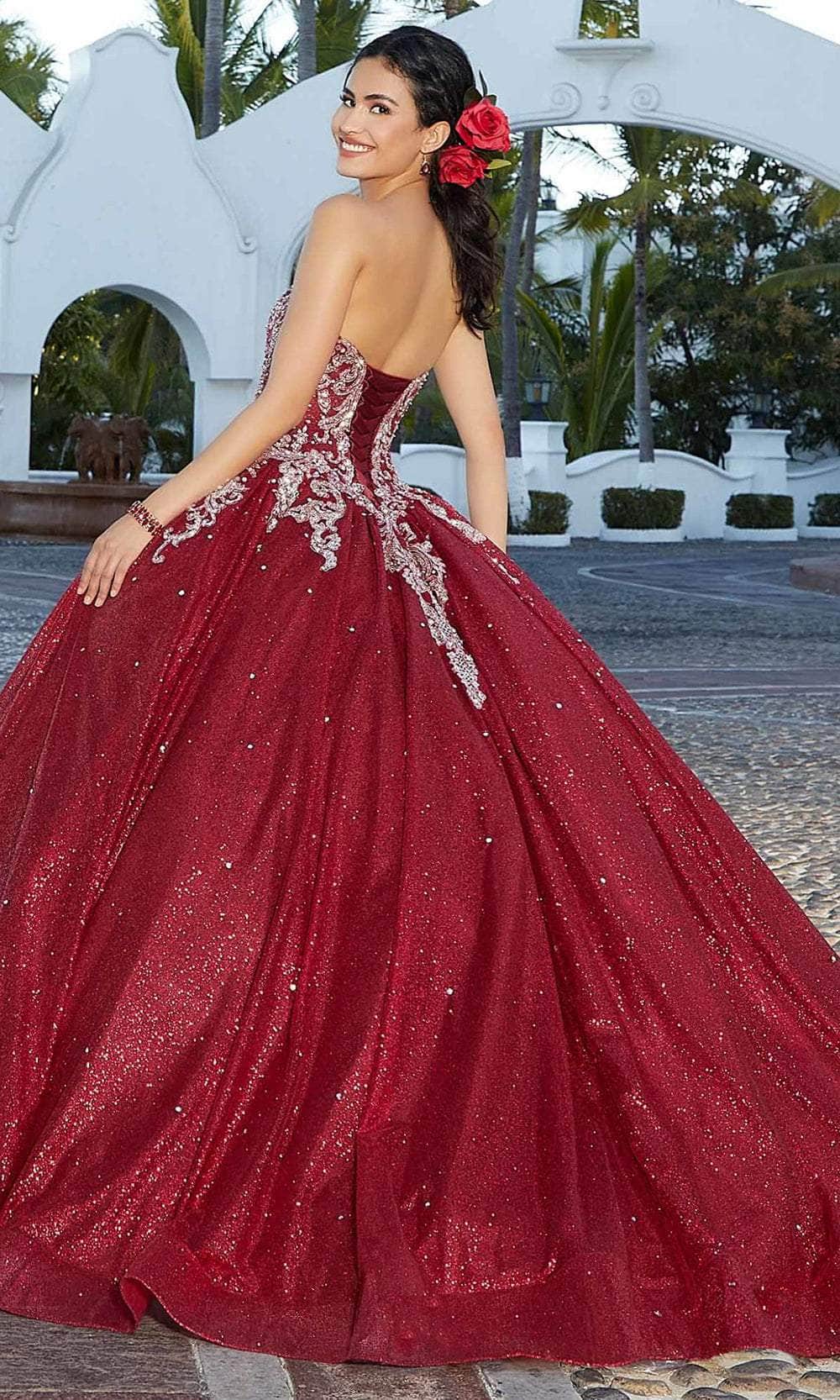 Mori Lee 60166 - Glittered Tulle Quinceanera Ballgown - view 6