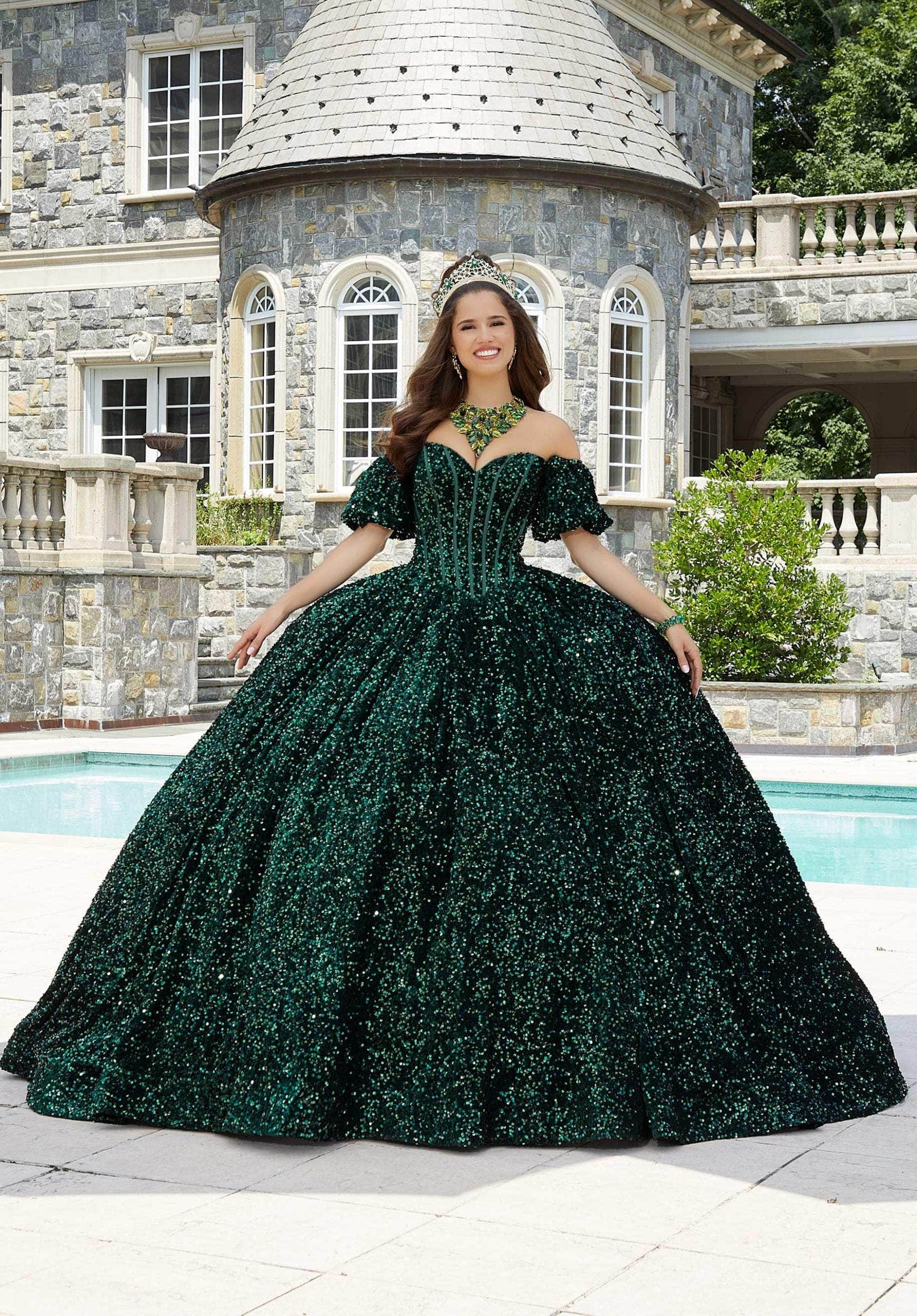 Mori Lee 60171 - Bow-Accented Back Sequin Ballgown - view 9