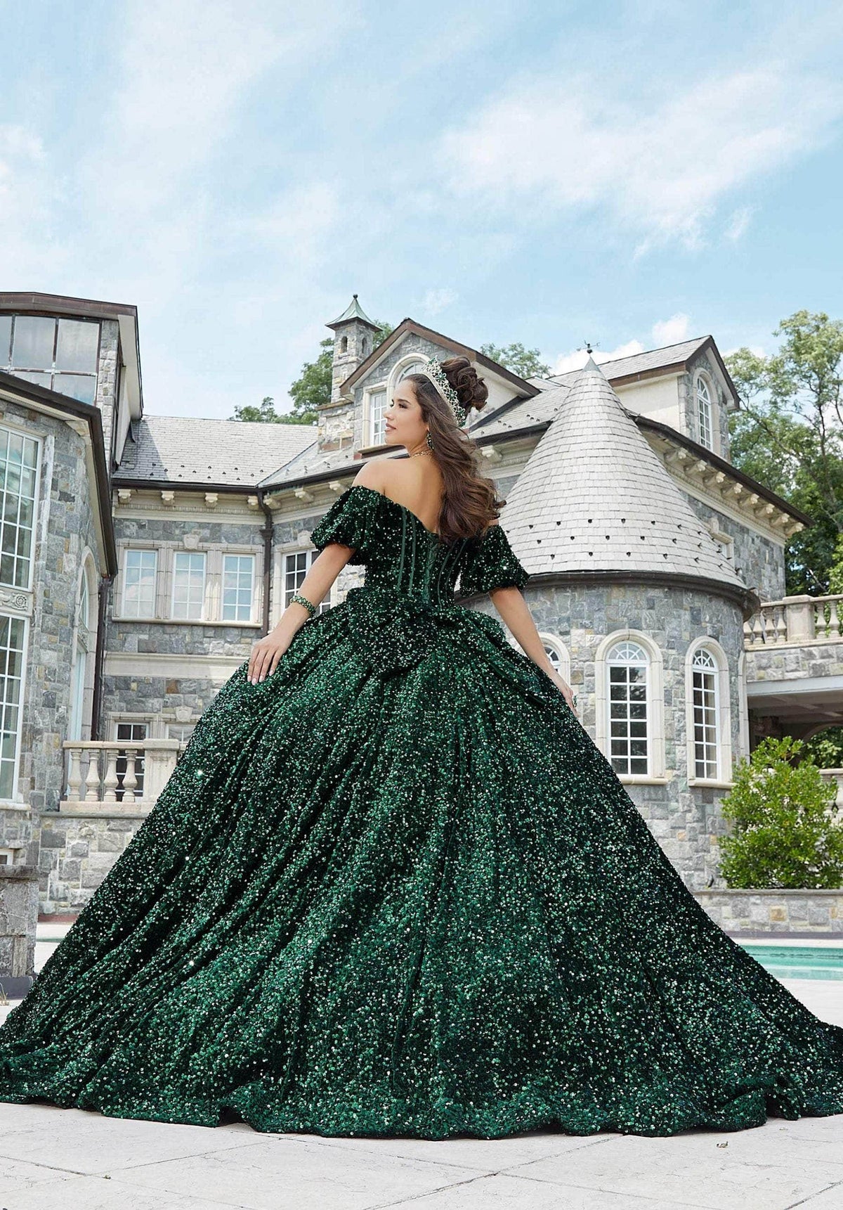 Mori Lee 60171 - Bow-Accented Back Sequin Ballgown - view 10
