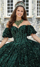 Mori Lee 60171 - Bow-Accented Back Sequin Ballgown - back view