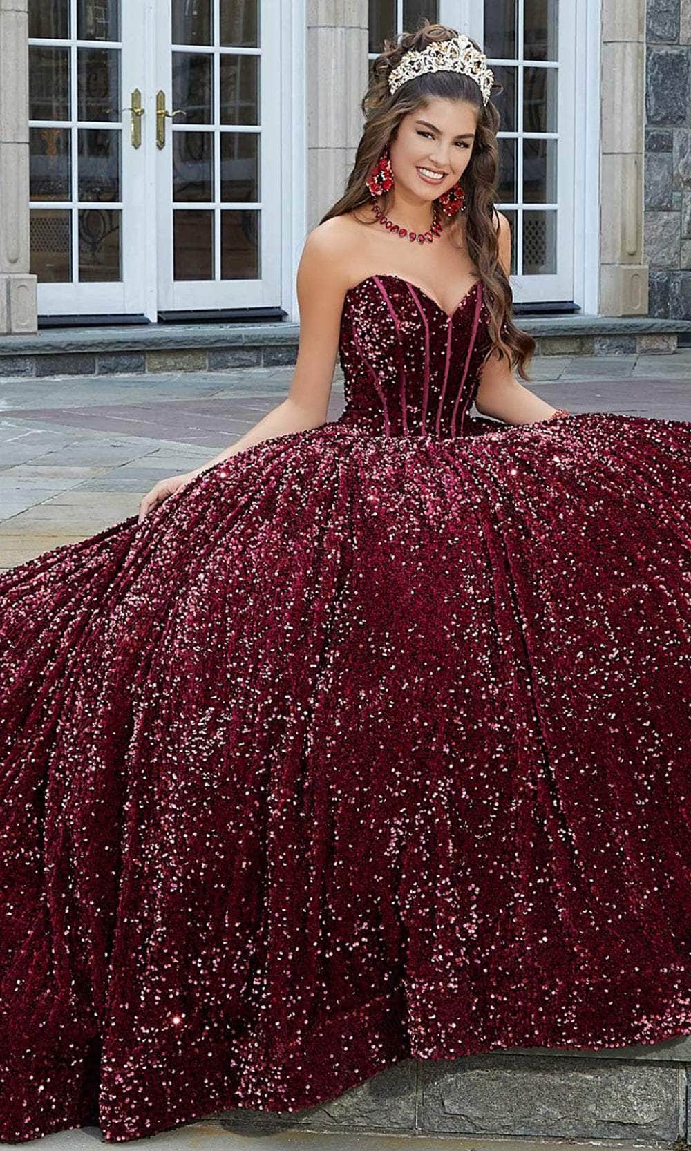 Mori Lee 60171 - Bow-Accented Back Sequin Ballgown - view 7