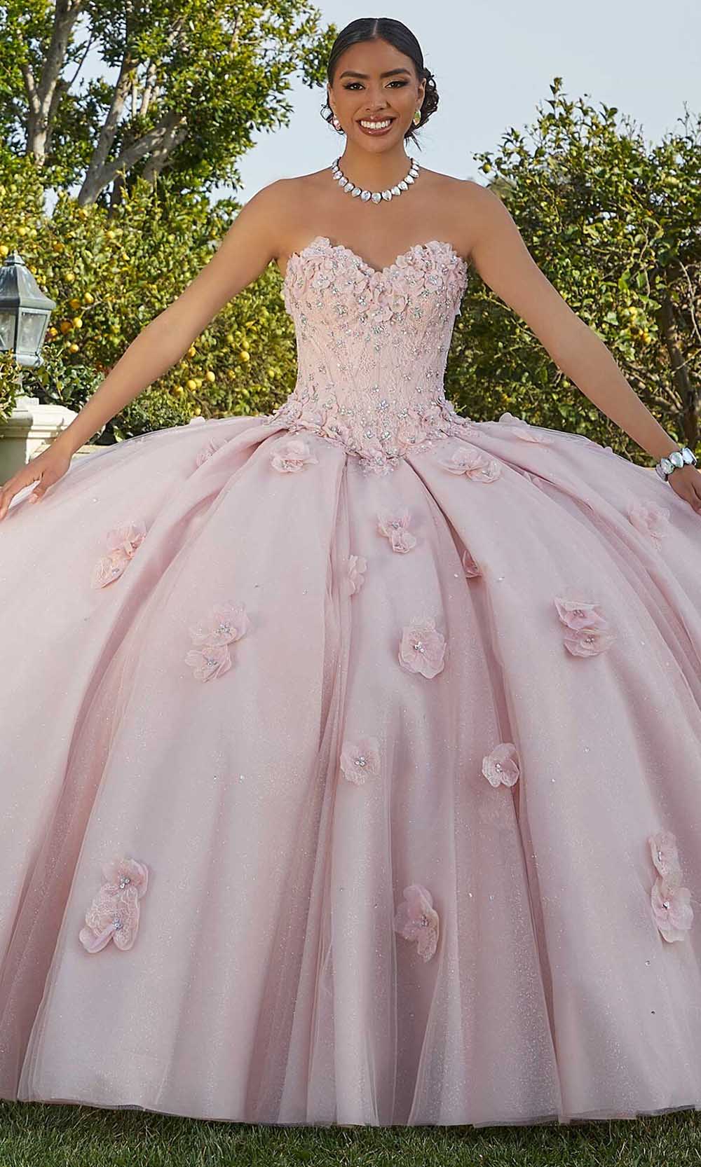 Mori Lee 60183 - Glittering Tulle Floral Embellished Ballgown - designer ball gown at Silhouette Dresses