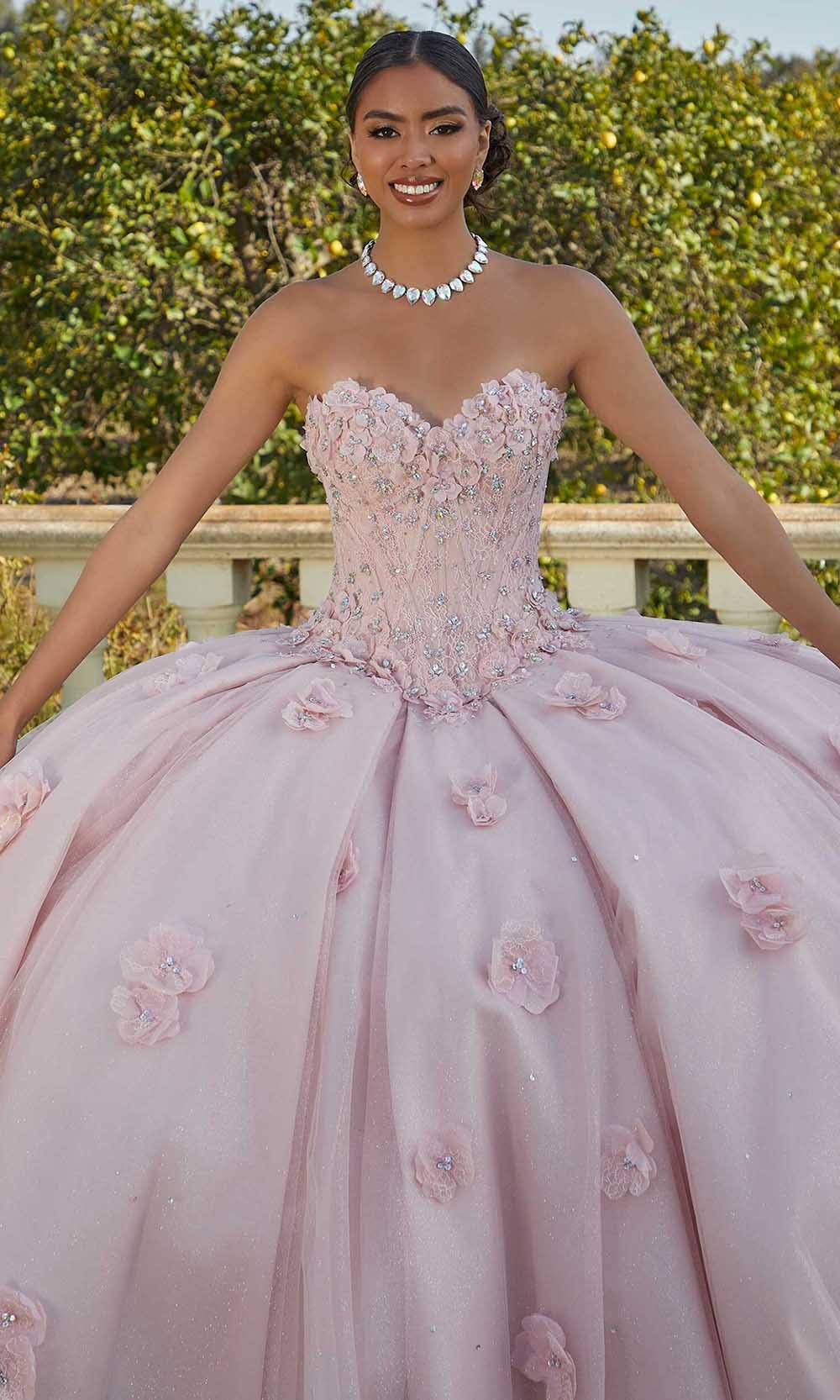 Mori Lee 60183 - Glittering Tulle Floral Embellished Ballgown - view 5