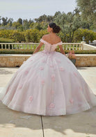 Mori Lee 60185 - Off Shoulder 3D Floral Appliqued Ballgown - view 8