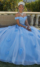 Mori Lee 60185 - Off Shoulder 3D Floral Appliqued Ballgown - view 5