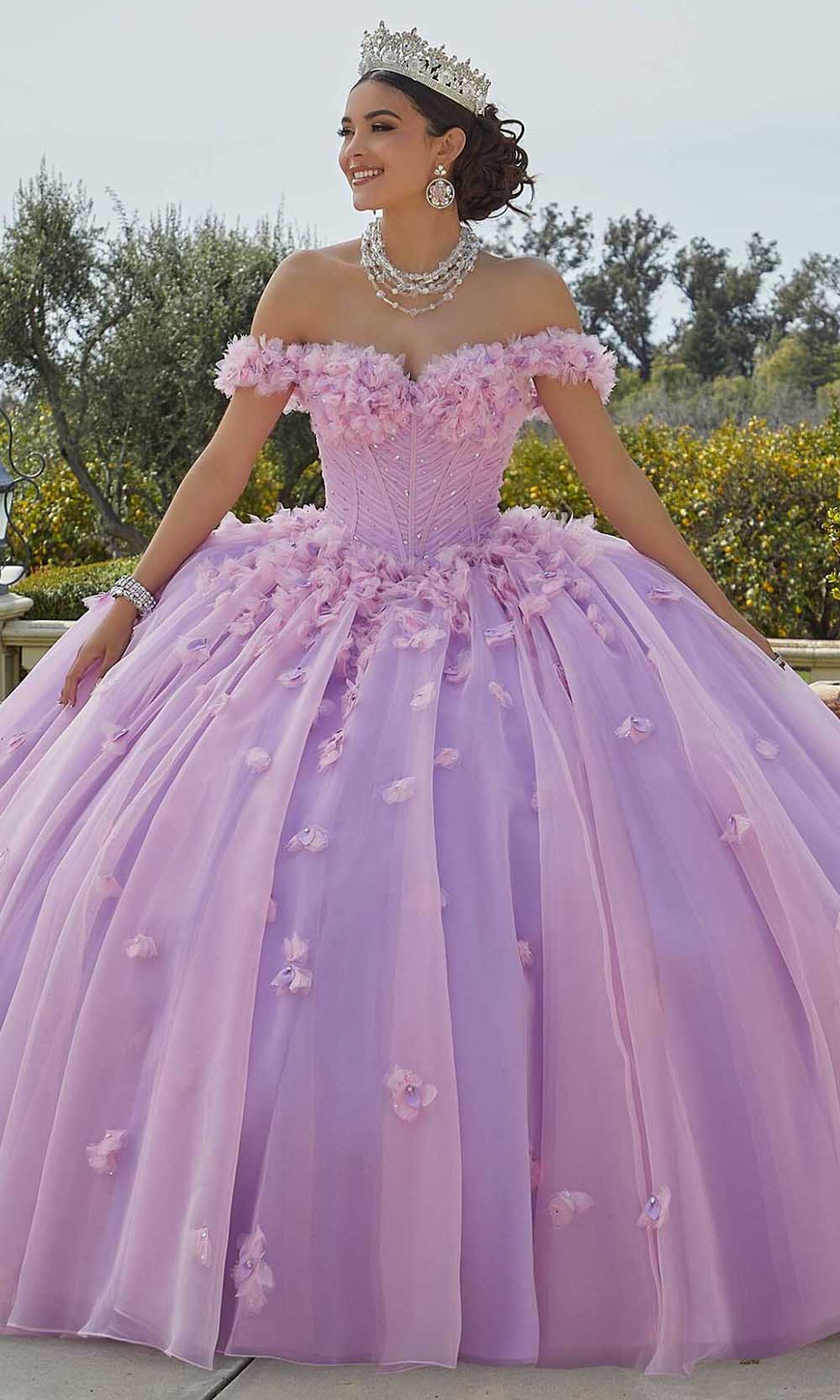 Mori Lee 60186 - Floral Embellished Sweetheart Neck Ballgown - detail view