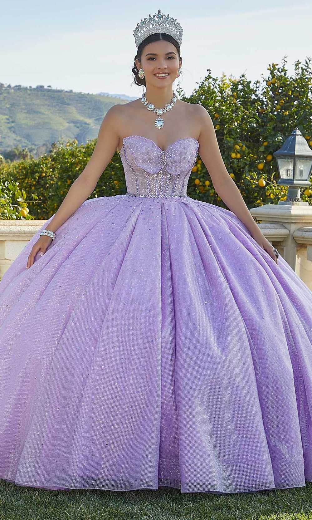 Mori Lee 60187 - Strapless Butterfly Ballgown - designer ball gown at Silhouette Dresses