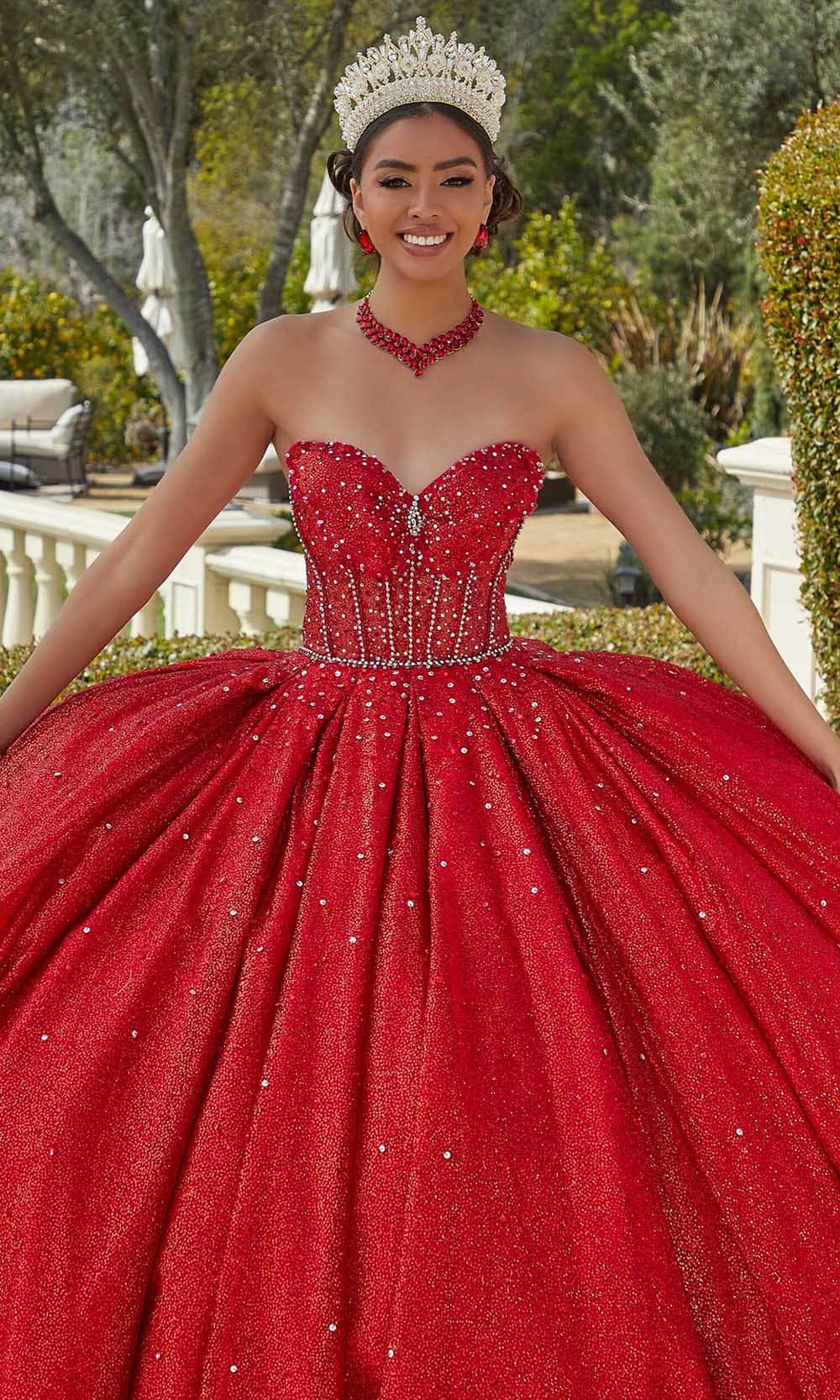 Mori Lee 60187 - Strapless Butterfly Ballgown - view 4