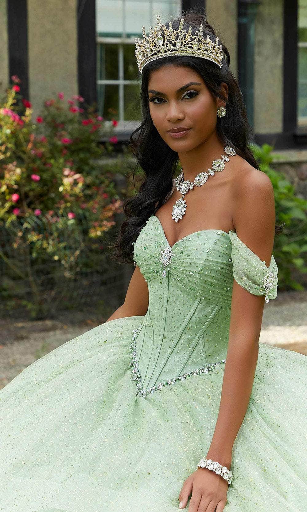 Mori Lee 60193 - Beaded Brooch Accented Sweetheart Neck Ballgown - view 5