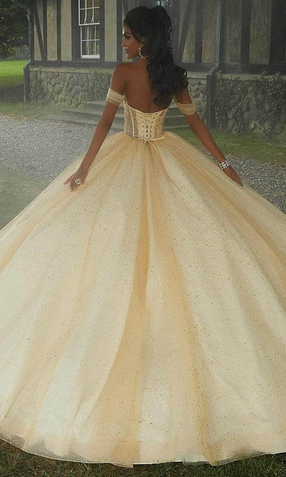 Mori Lee 60194 - Strapless Corset Bodice Ballgown - back view