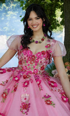 Mori Lee 60197 - 3D Floral Embellished Crystal Beaded Ballgown - view 7