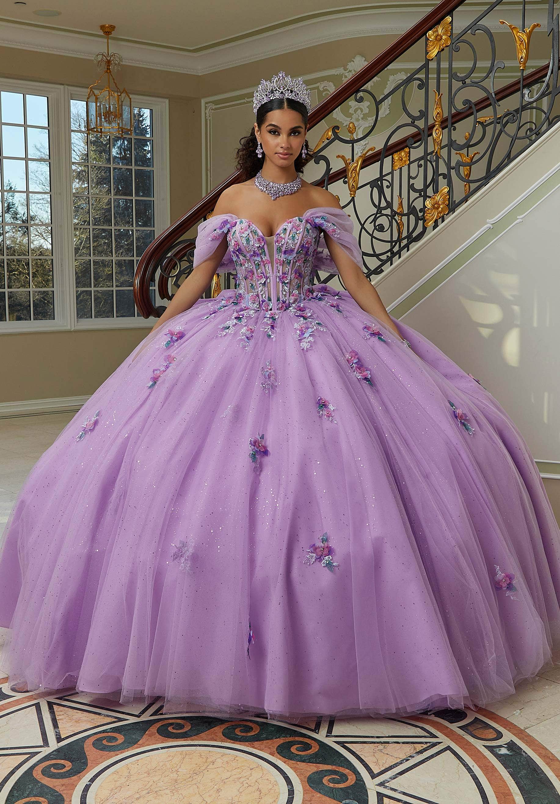 Mori Lee 60202 - Crystal Beaded Quinceanera Ballgown - view 8
