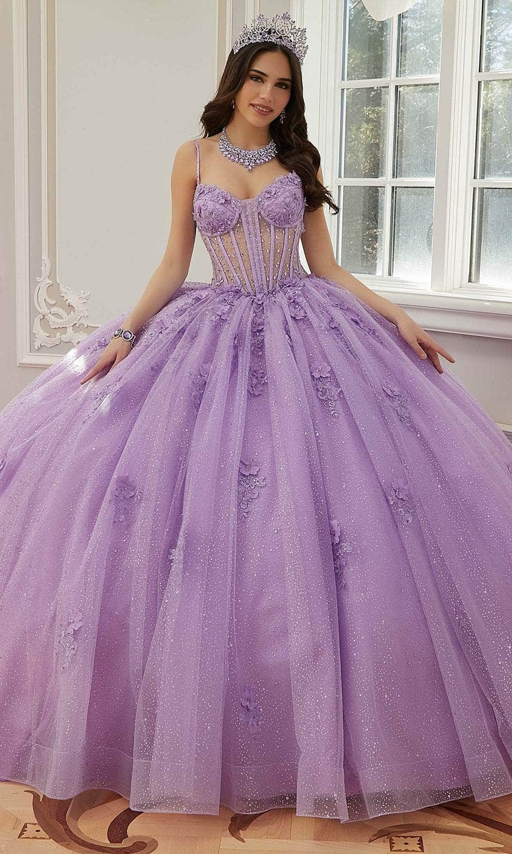 Mori Lee 60206 - Spaghetti Strap Quinceanera Ballgown - view 5
