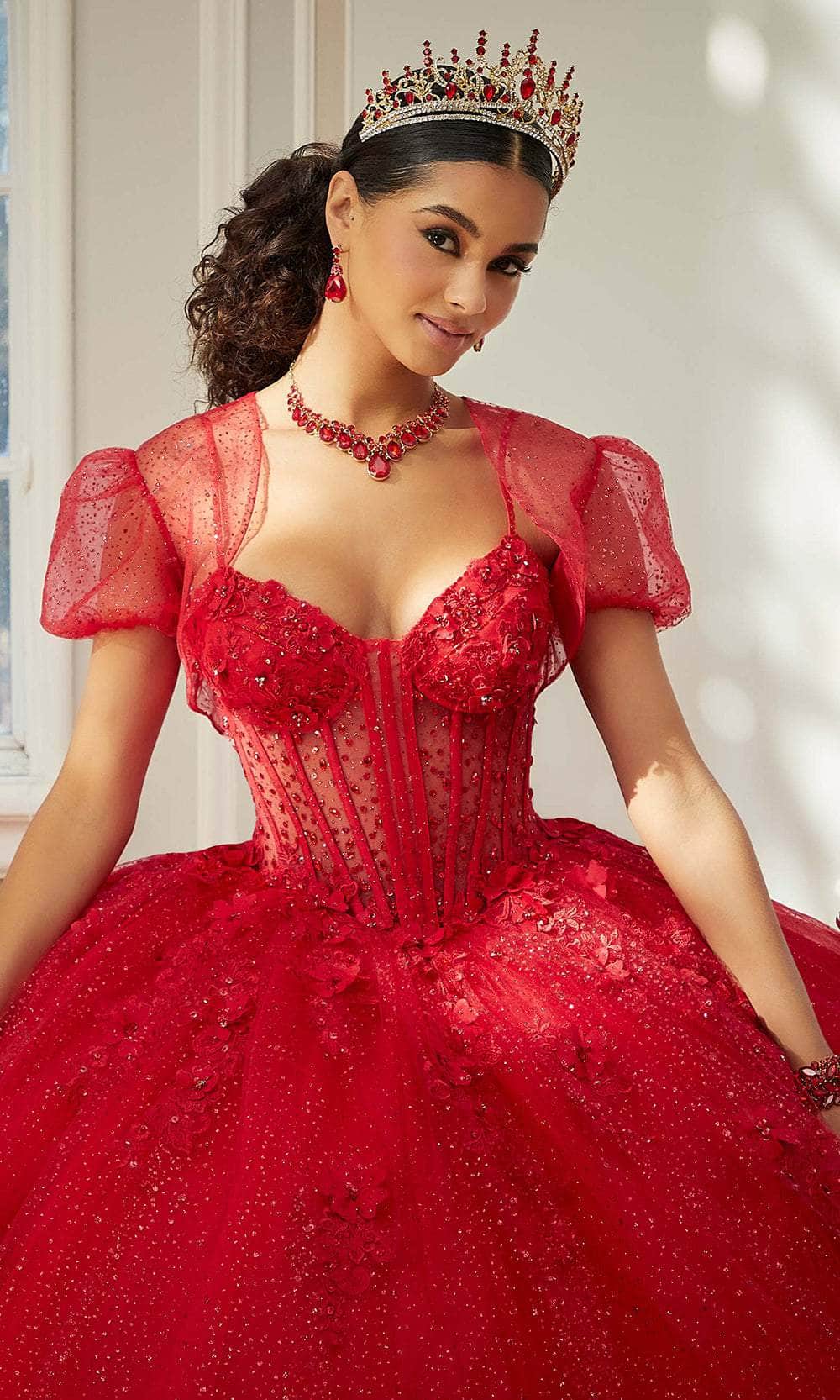 Mori Lee 60206 - Spaghetti Strap Quinceanera Ballgown - view 4