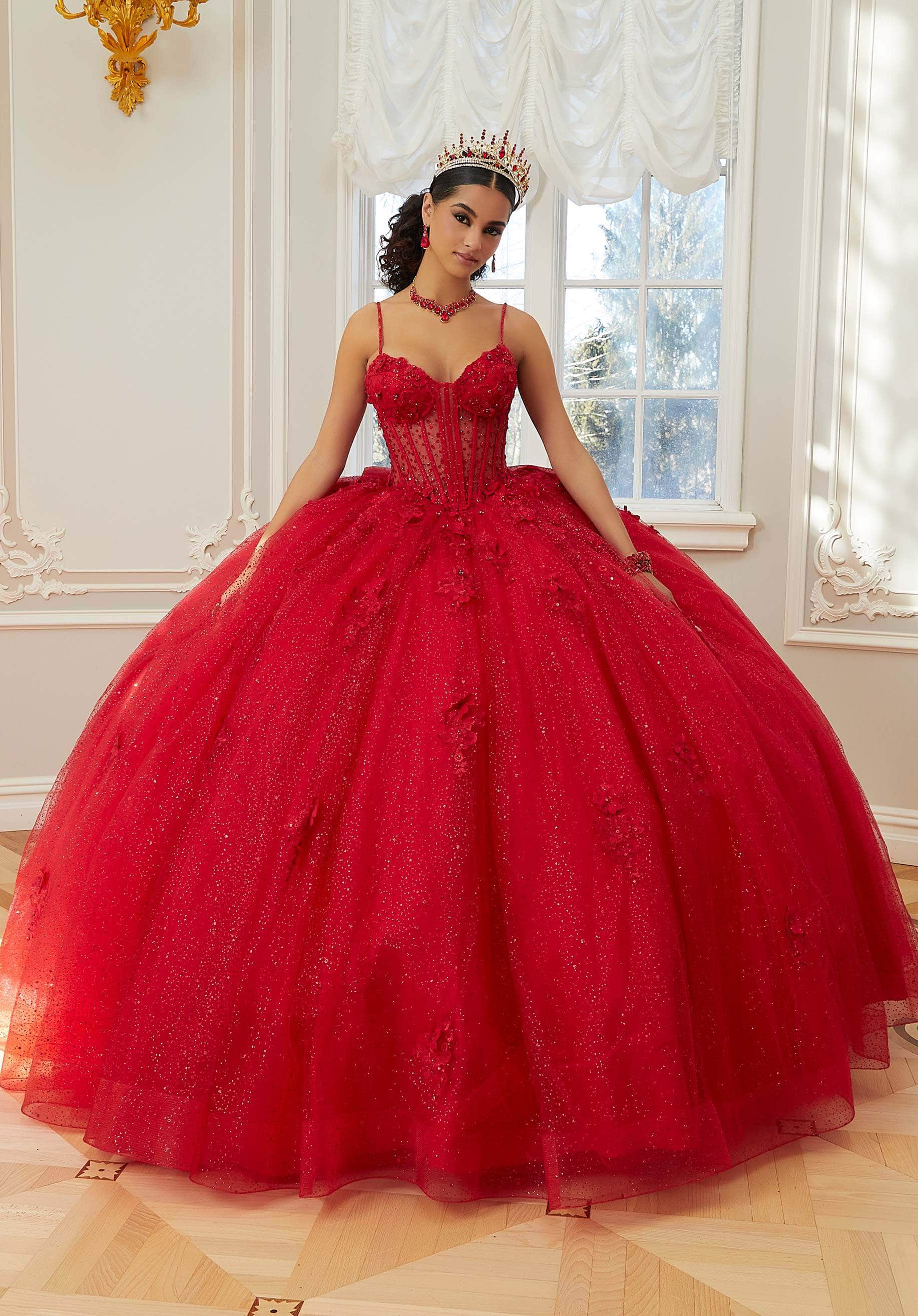 Mori Lee 60206 - Spaghetti Strap Quinceanera Ballgown - view 7