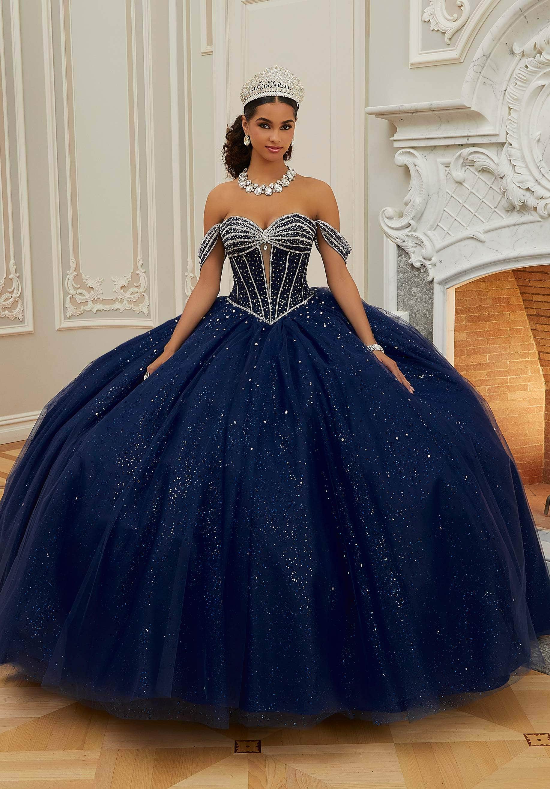 Mori Lee 60208 - Crystal Tulle Quinceanera Ballgown - view 5