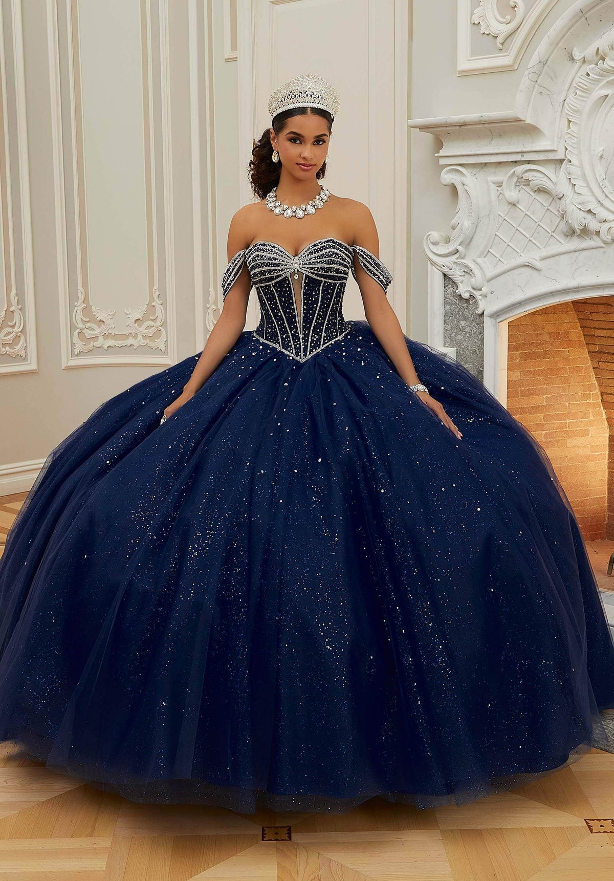 Mori Lee 60208 - Crystal Tulle Quinceanera Ballgown - view 5