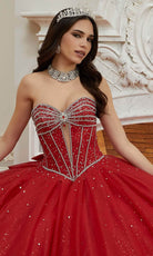 Mori Lee 60208 - Crystal Tulle Quinceanera Ballgown - detail view