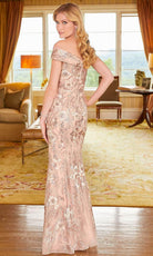 Mori Lee 72506 - Off-Shoulder Floral Embroidered Long Dress - back view