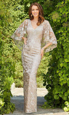 Mori Lee 72509 - Laced Capelet Evening Dress - designer evening gown at Silhouette Dresses