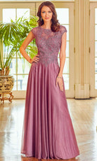 Mori Lee 72520 - Illusion Neckline Embellished Bodice Evening Gown - designer mother of the bride dress at Silhouette Dresses