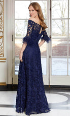 Mori Lee 72602 - Lace Feathered Evening Dress - detail view