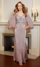Mori Lee 72603 - Beaded V-Neck Evening Dress - designer evening gown at Silhouette Dresses