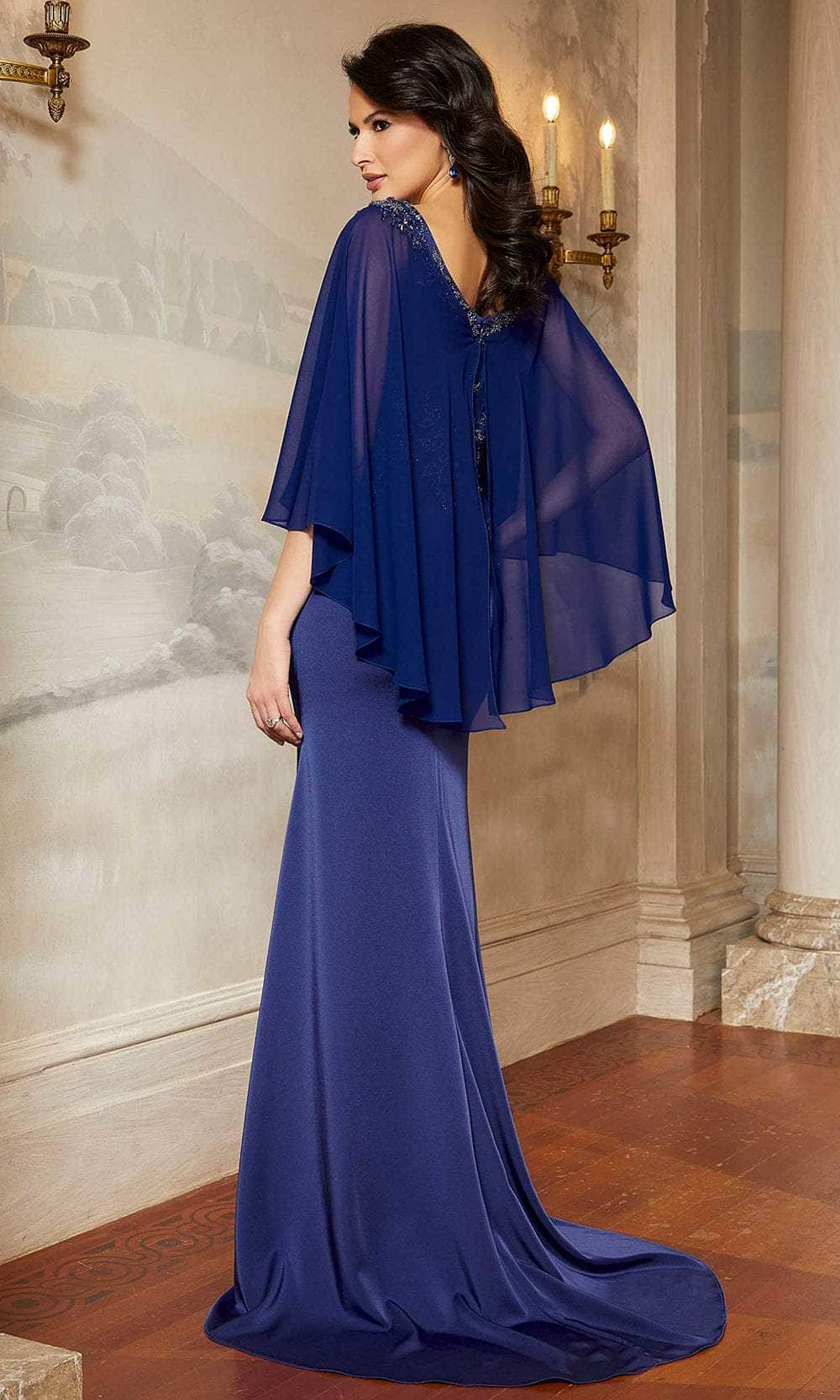 Mori Lee 72603 - Beaded V-Neck Evening Dress - back view
