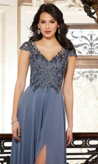 Mori Lee 72605 - V-Neck Embellished Bodice Evening Gown - view 4