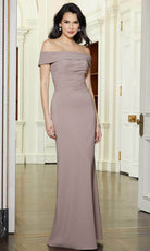 Mori Lee 72609 - Off-The- Shoulder Jersey Long Dress - detail view