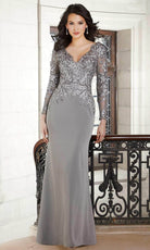 Mori Lee 72611 - Embellished Illusion Long Sleeve Evening Dress - designer evening gown at Silhouette Dresses