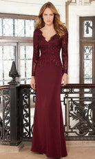Mori Lee 72611 - Embellished Illusion Long Sleeve Evening Dress - detail view
