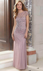 Mori Lee 72614SC - Illusion Short Sleeve Evening Dress - designer formal gown at Silhouette Dresses