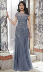 Mori Lee 72614SC - Illusion Short Sleeve Evening Dress - back view