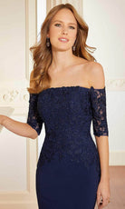 Mori Lee 72628 - Laced Crepe Evening Gown - back view