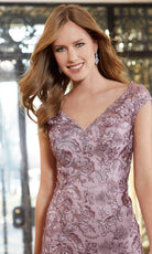 Mori Lee 72631 - Floral Embroidered Sheath Cap Gown - back view