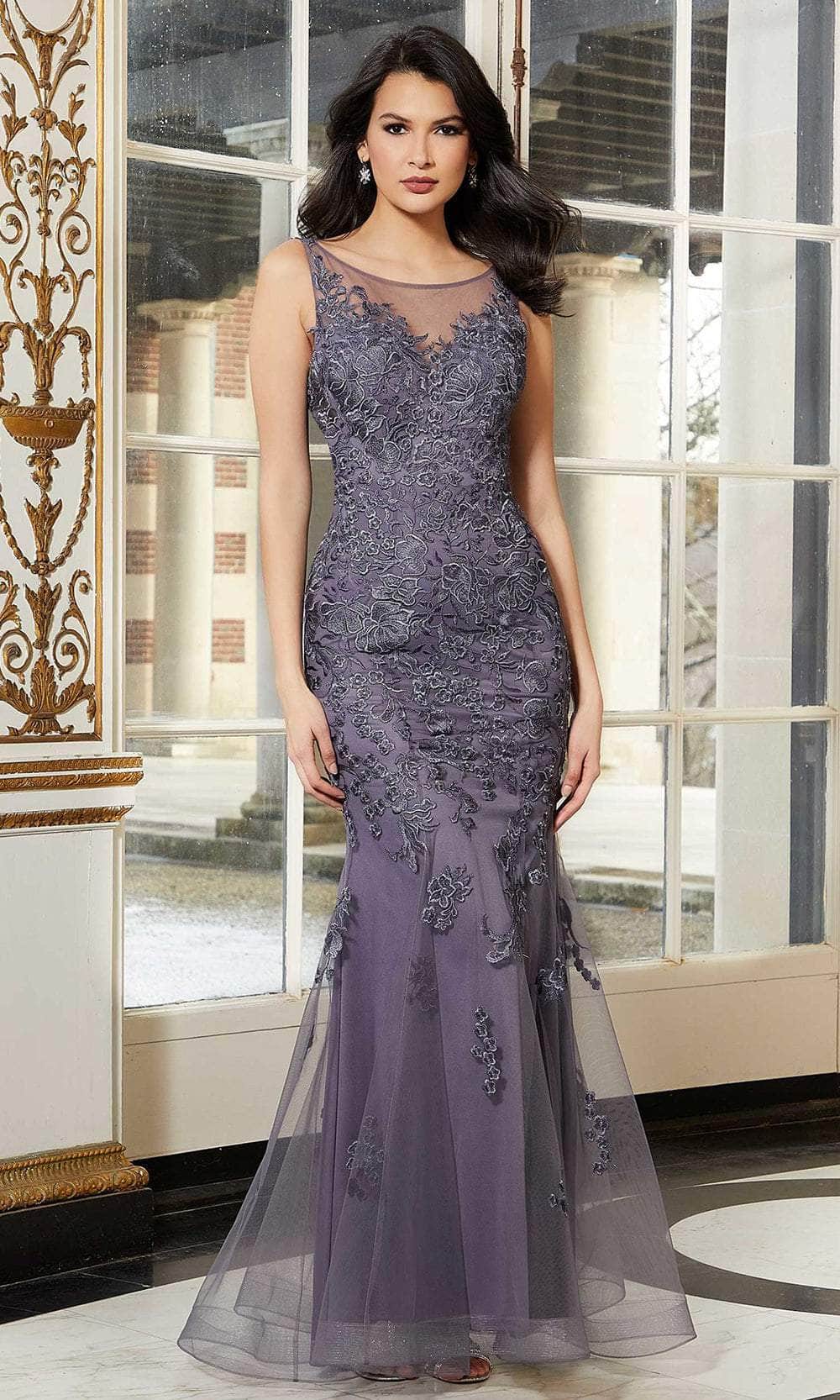 Mori Lee 72633 - Illusion Embroidered Mermaid Dress - designer evening gown at Silhouette Dresses