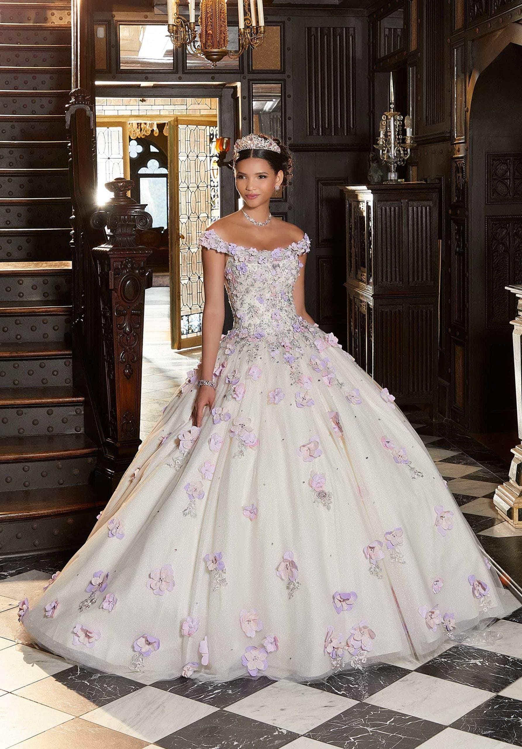 Mori Lee 89341 - Floral Appliqued Quinceañera Dress - view 4