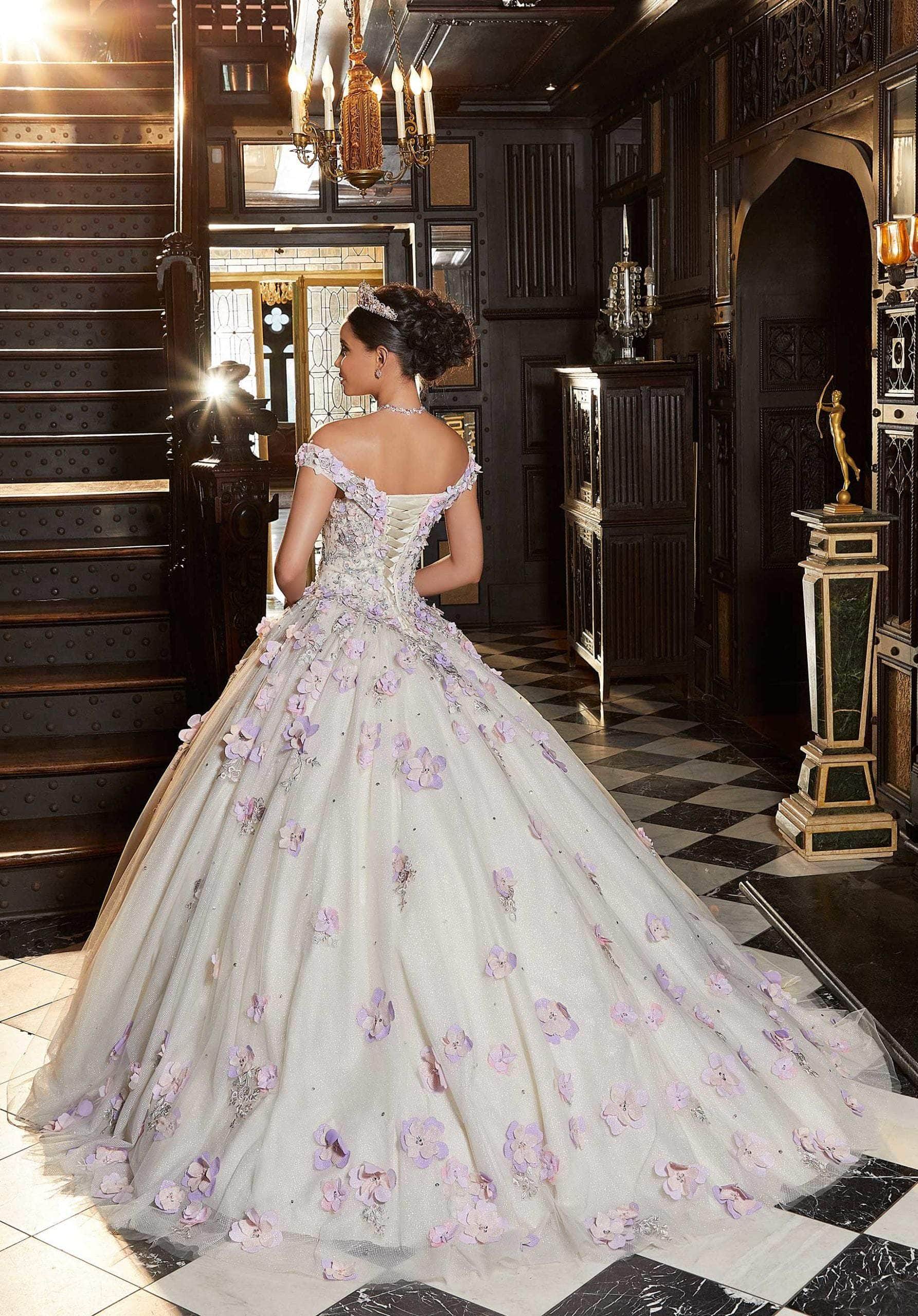 Mori Lee 89341 - Floral Appliqued Quinceañera Dress - view 6