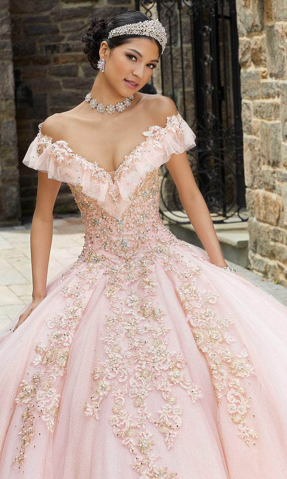 Mori Lee 89342 - Appliqued V-Neck Quinceañera Dress - view 7