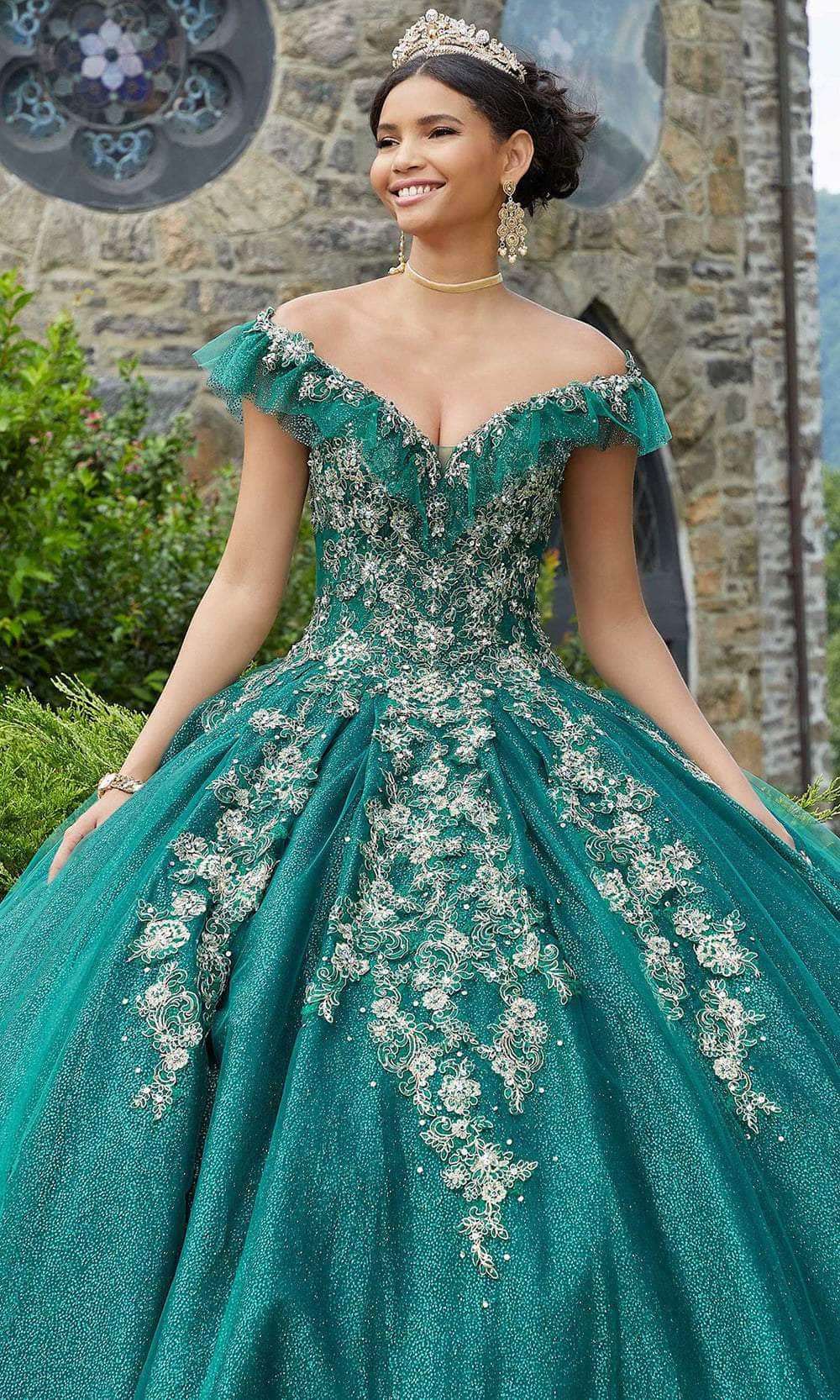 Mori Lee 89342 - Appliqued V-Neck Quinceañera Dress - view 6