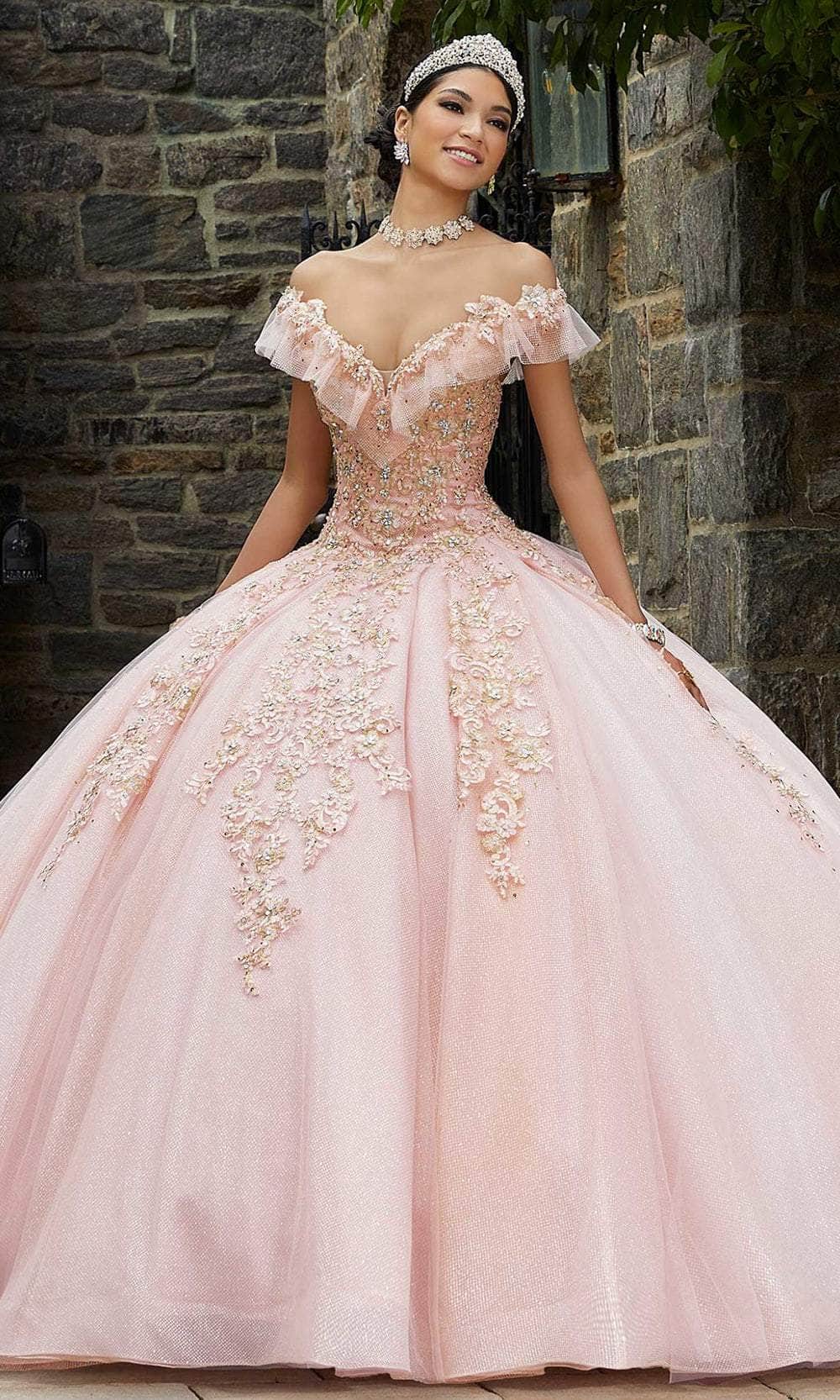 Mori Lee 89342 - Appliqued V-Neck Quinceañera Dress - view 8