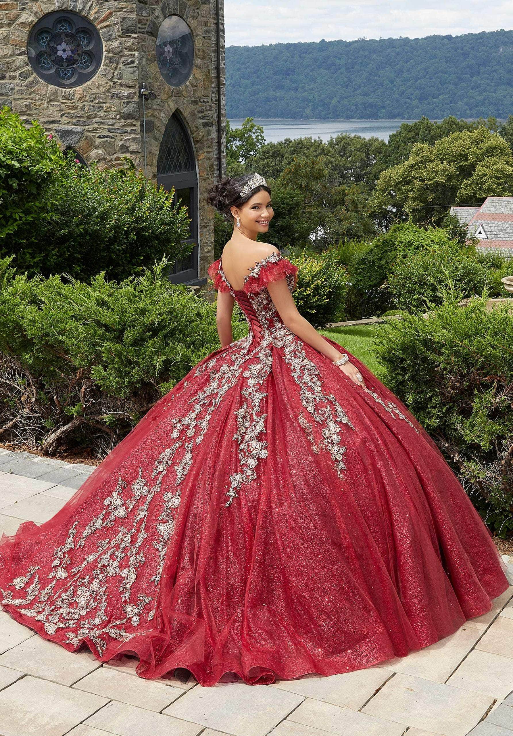 Mori Lee 89342 - Appliqued V-Neck Quinceañera Dress - view 5