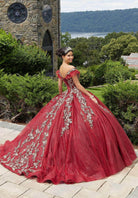 Mori Lee 89342 - Appliqued V-Neck Quinceañera Dress - view 5