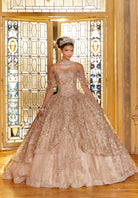 Mori Lee 89346 - Sequined Off-Shoulder Quinceañera Dress - detail view
