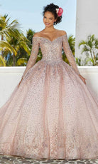 Mori Lee 89355 - Beaded Long Sleeves Quinceñera Dress - detail view