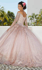 Mori Lee 89355 - Beaded Long Sleeves Quinceñera Dress - back view