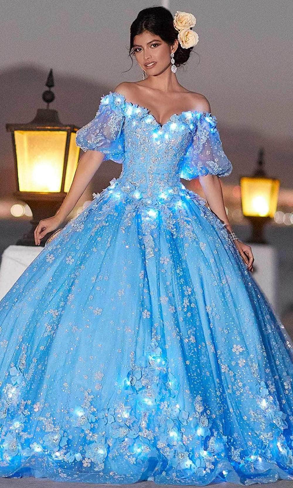 Mori Lee 89358 - Floral Appliqued Sweetheart Ballgown - detail view