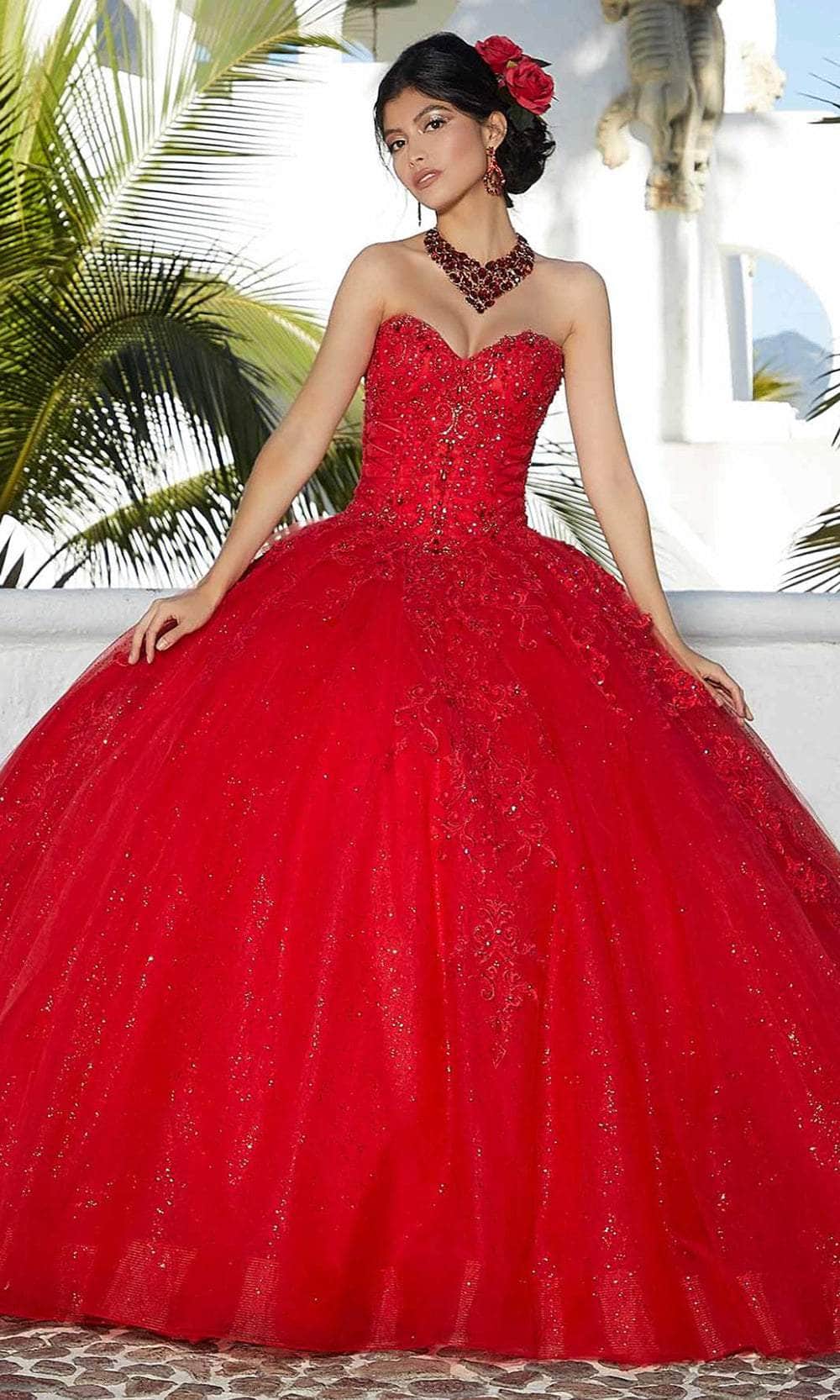 Mori Lee 89359 - Puffy Sleeve Sweetheart Ballgown - back view