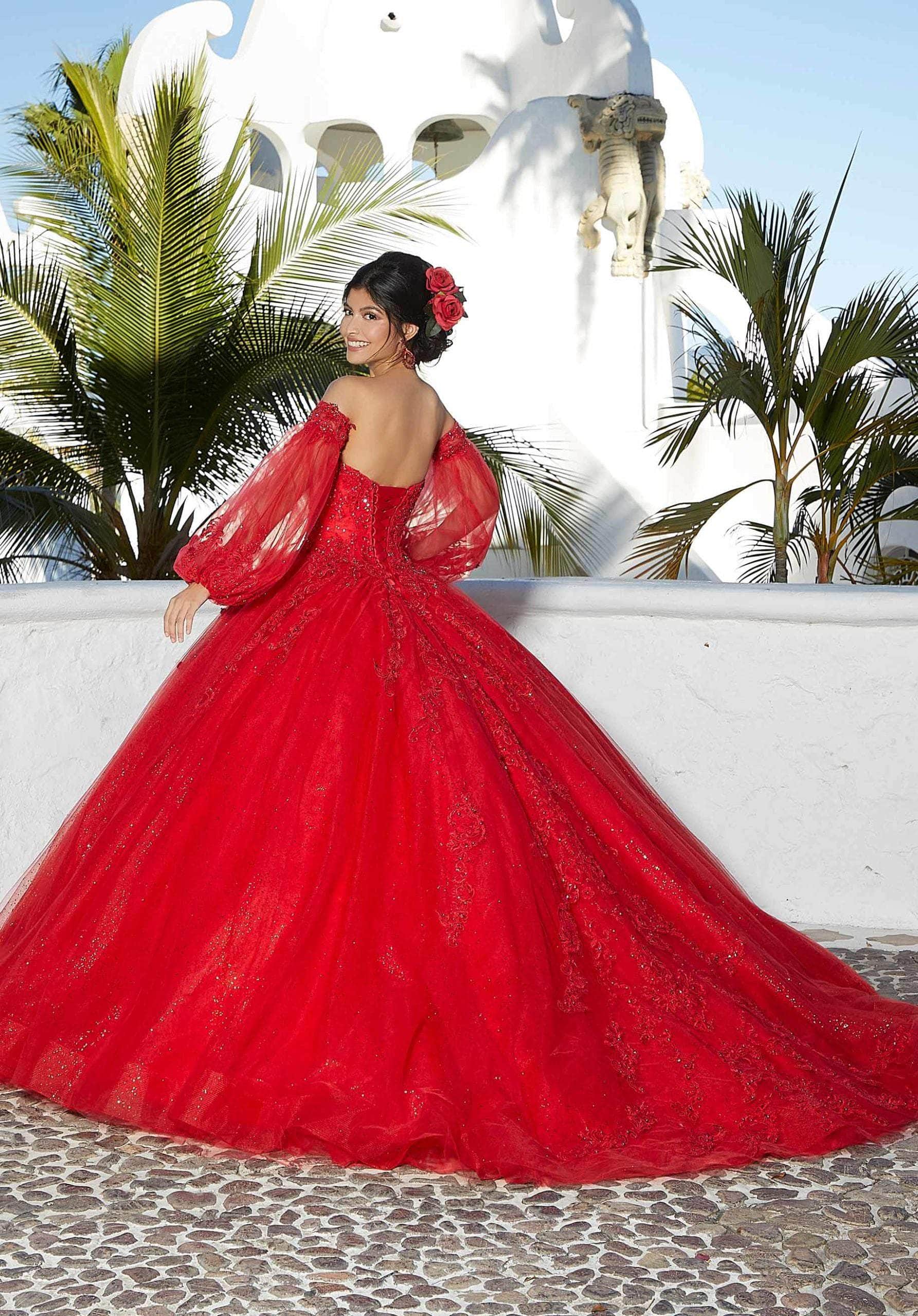Mori Lee 89359 - Puffy Sleeve Sweetheart Ballgown - view 5